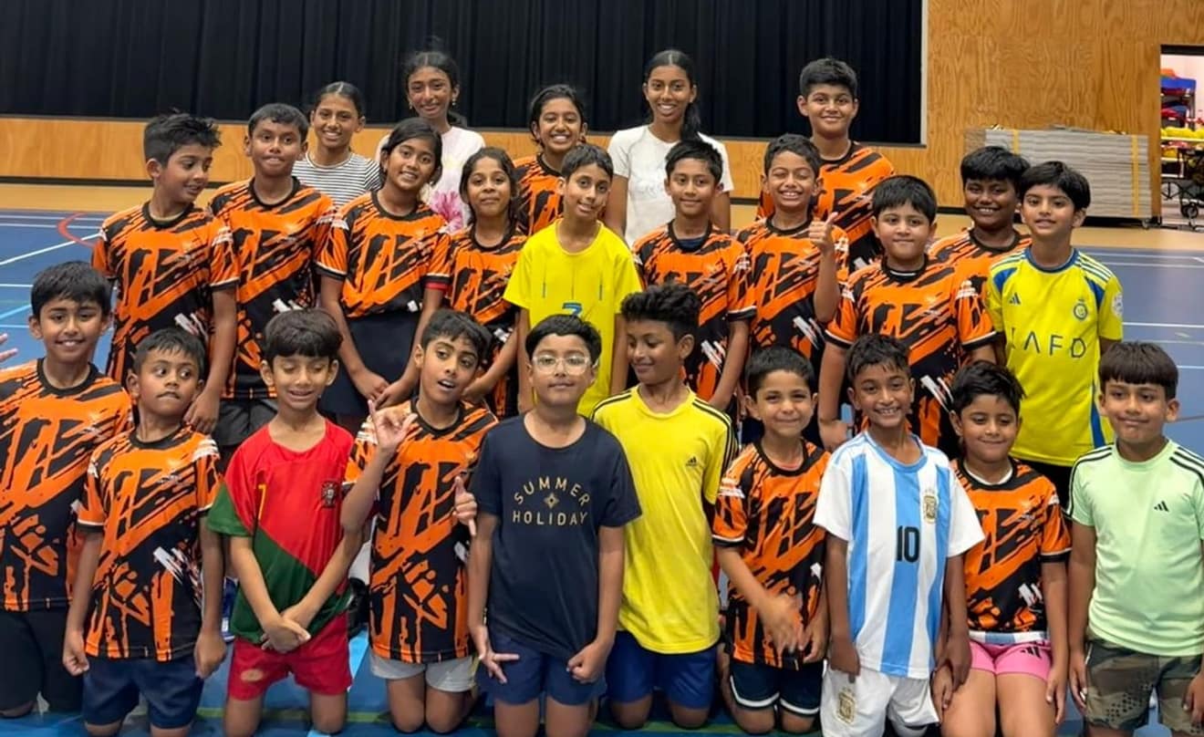 Phoenix Sports Academy juniors together at a Sunshine Coast session